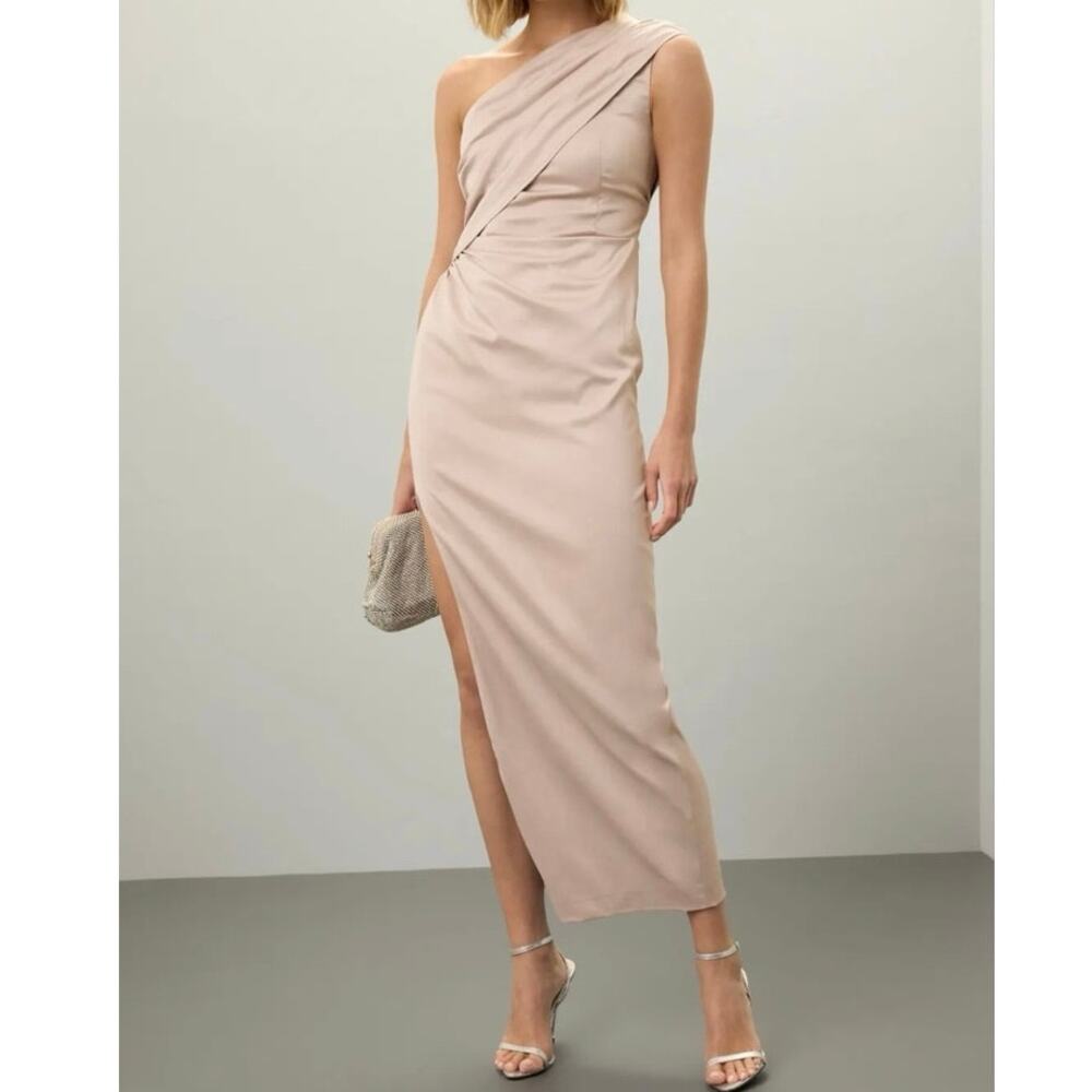 elle zeitoune Luna one shoulder maxi  Satin Gown Size XS